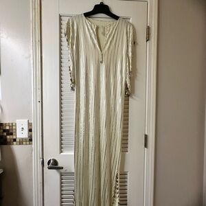 Chic Cream and Silver Women's Kaftan